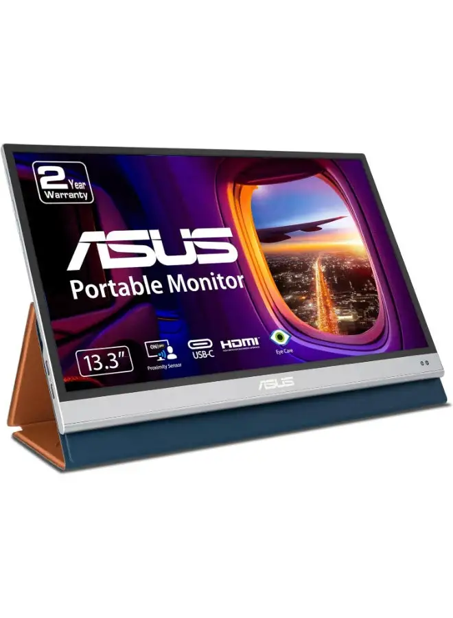 ASUS ZenScreen OLED 13.3” 1080P Portable USB Monitor (MQ13AH) - Full HD, 100% DCI-P3, 1ms, Delta E < 2, HDR-10, Eye Care, USB Type-C, Mini HDMI, Tripod Mountable, Smar Case, External Screen for Laptop Black