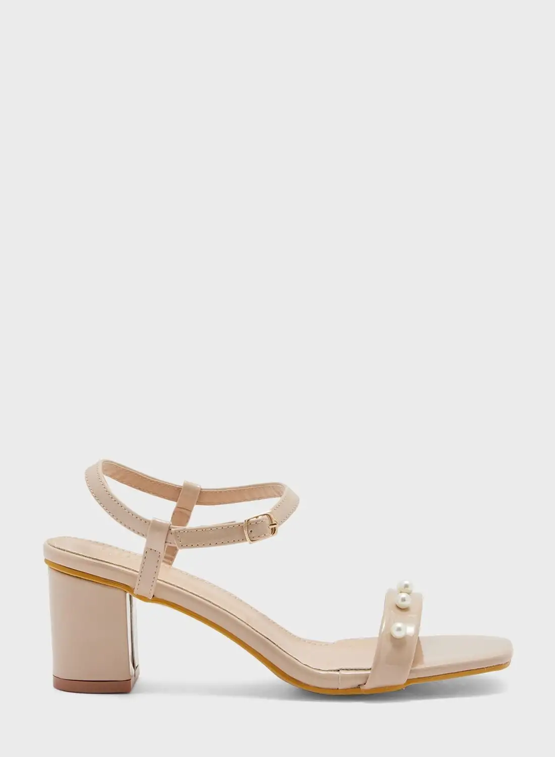 ELLA Ankle Strap Sandal With Pearl Detail