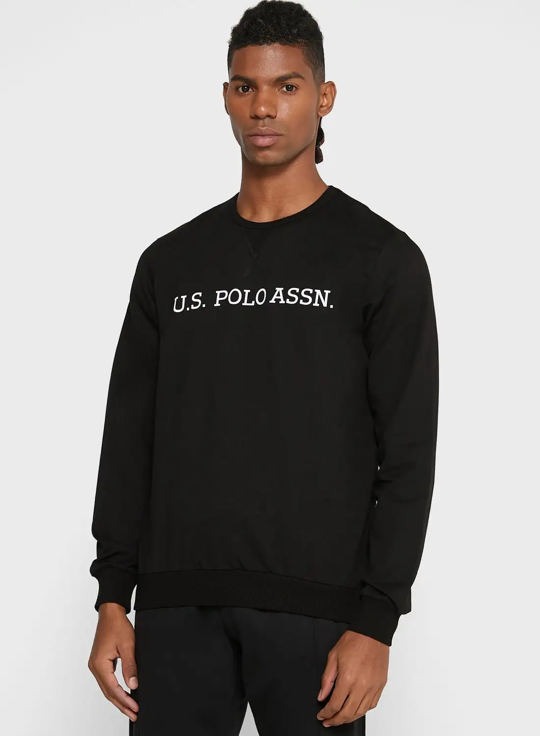 U.S. Polo Assn. Logo Printed Sweatshirt Black