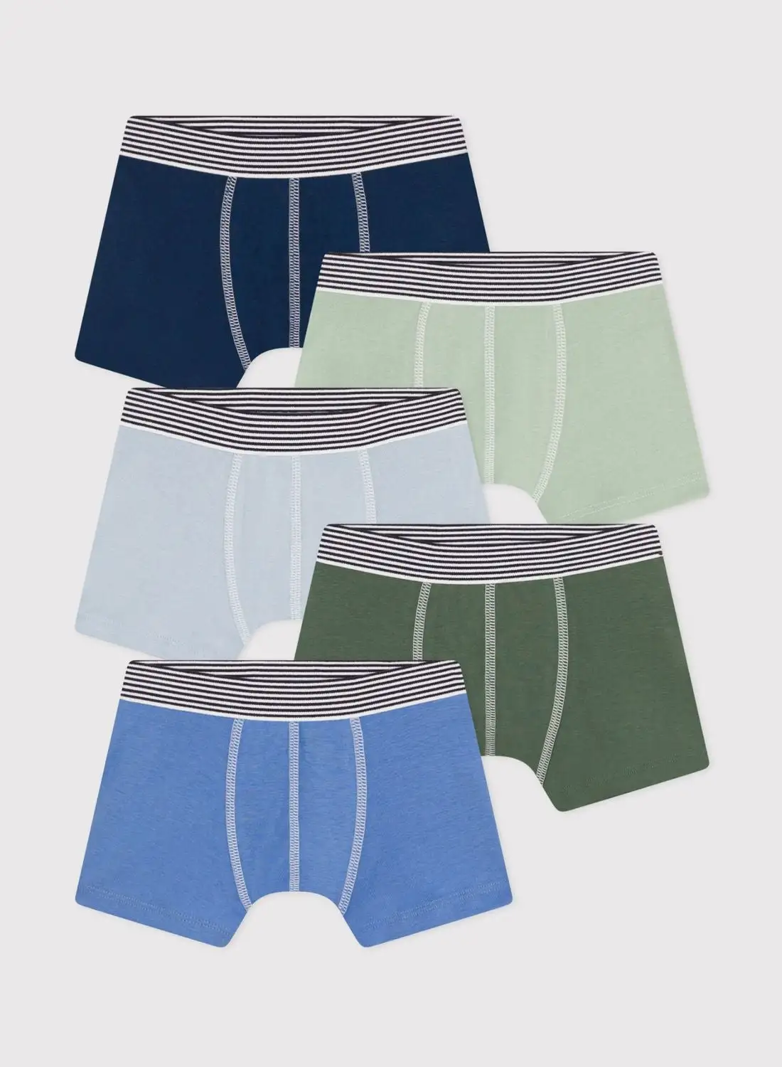 Petit Bateau Kids 5 Pack Assorted Boxers