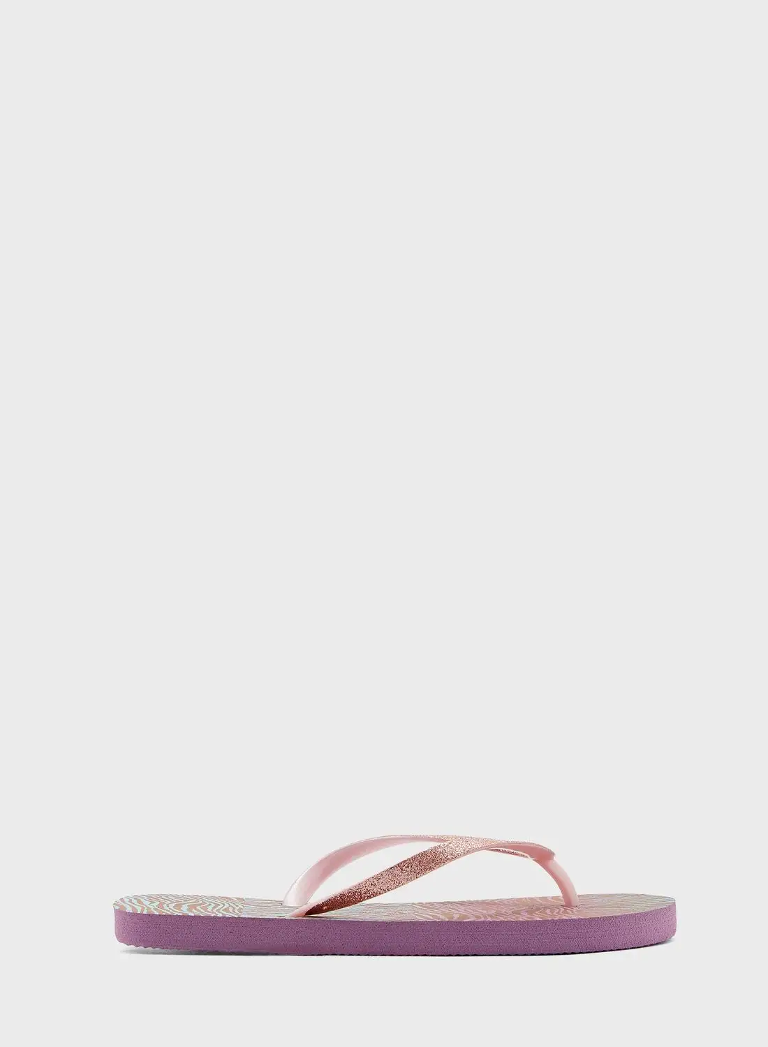 Ginger Ombre Zebra Print Flip Flops