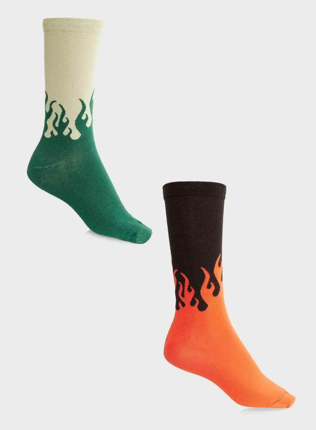 adidas Originals 2 Pack Flames Crew Socks