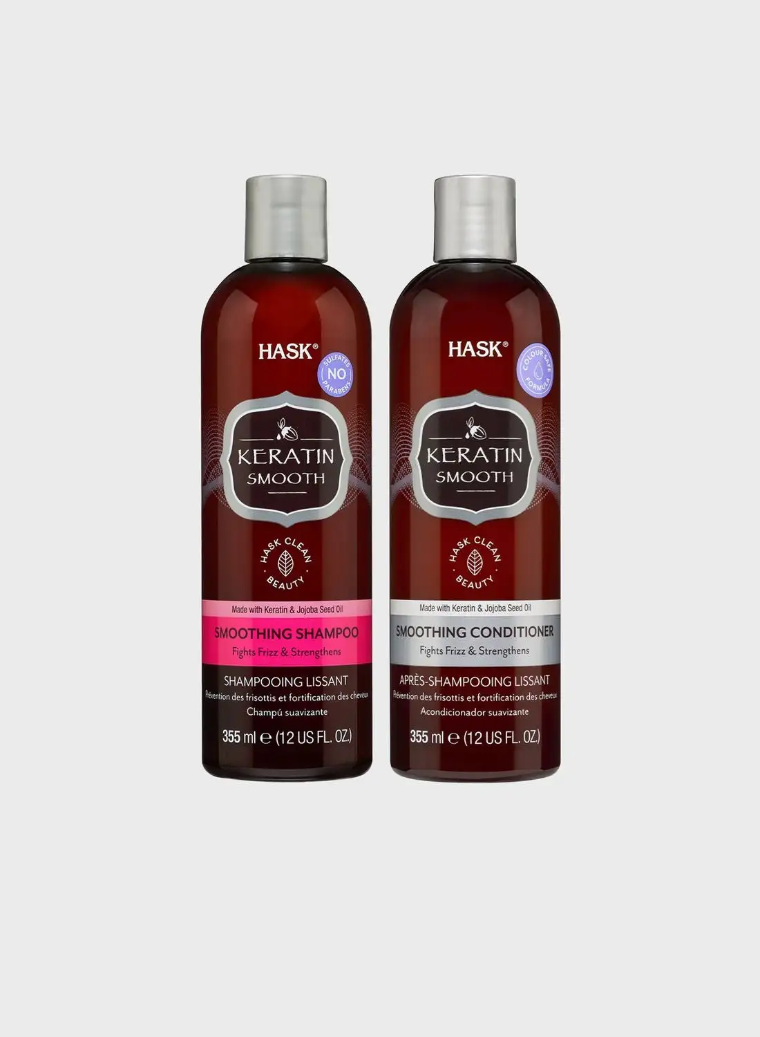 HASK Keratin Shampoo 355Ml & Conditioner 355Ml X2 Value Pack