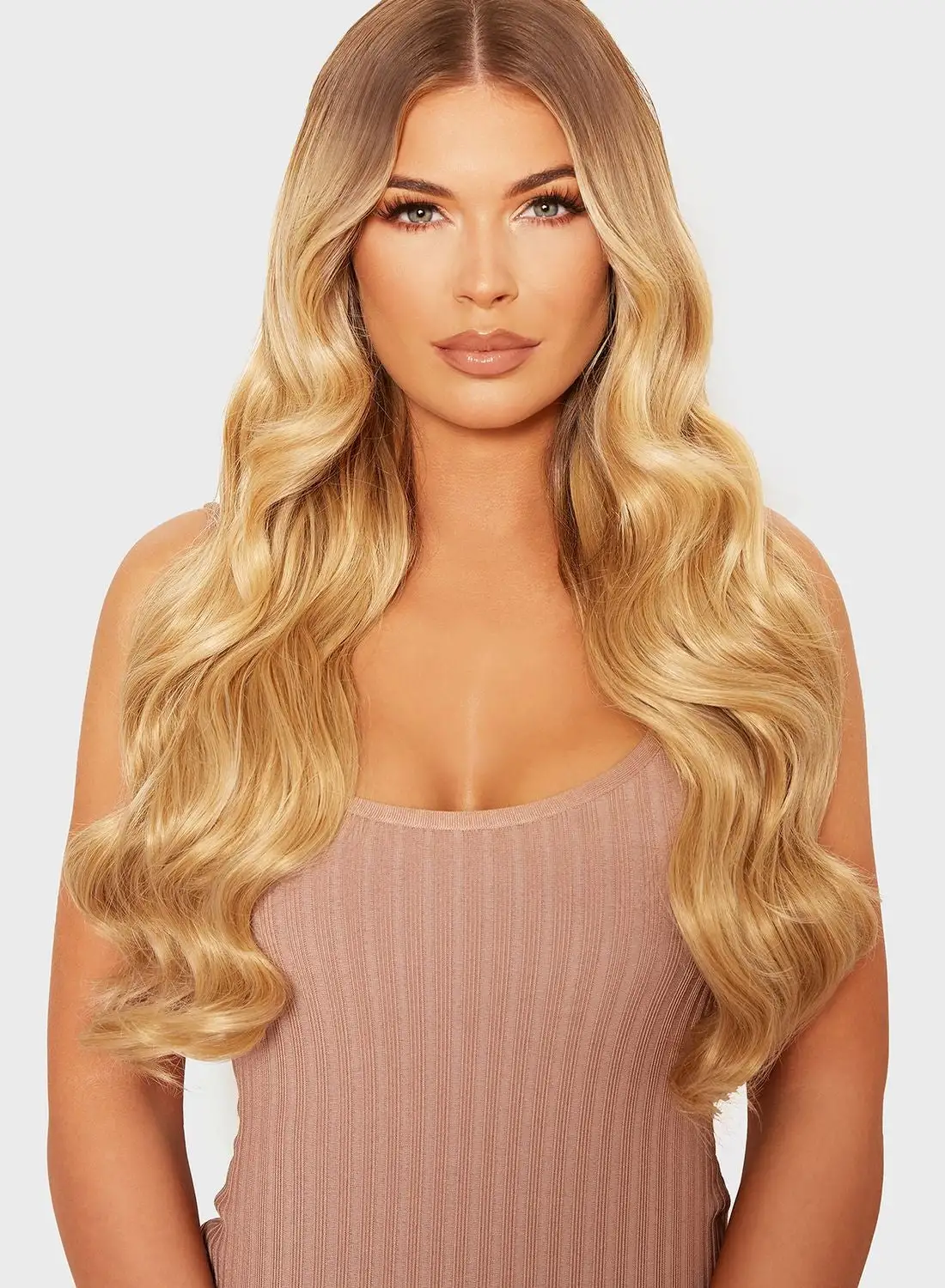 LullaBellz Natural Wavy 22 Inch 5 Piece Clip In Extensions - Light Blonde