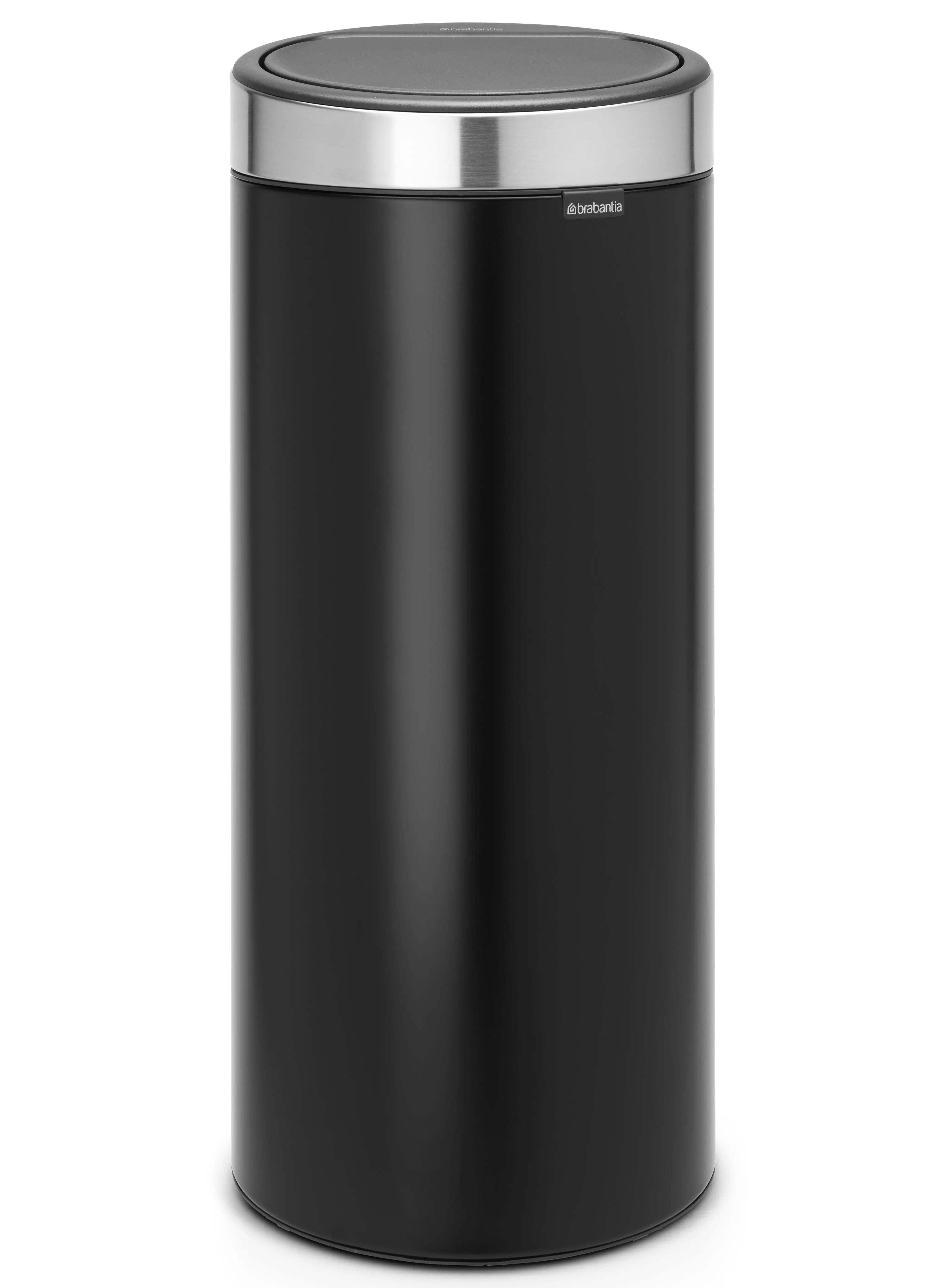 brabantia Touch Bin 30L, Plastic Inner Bucket - Matt Black