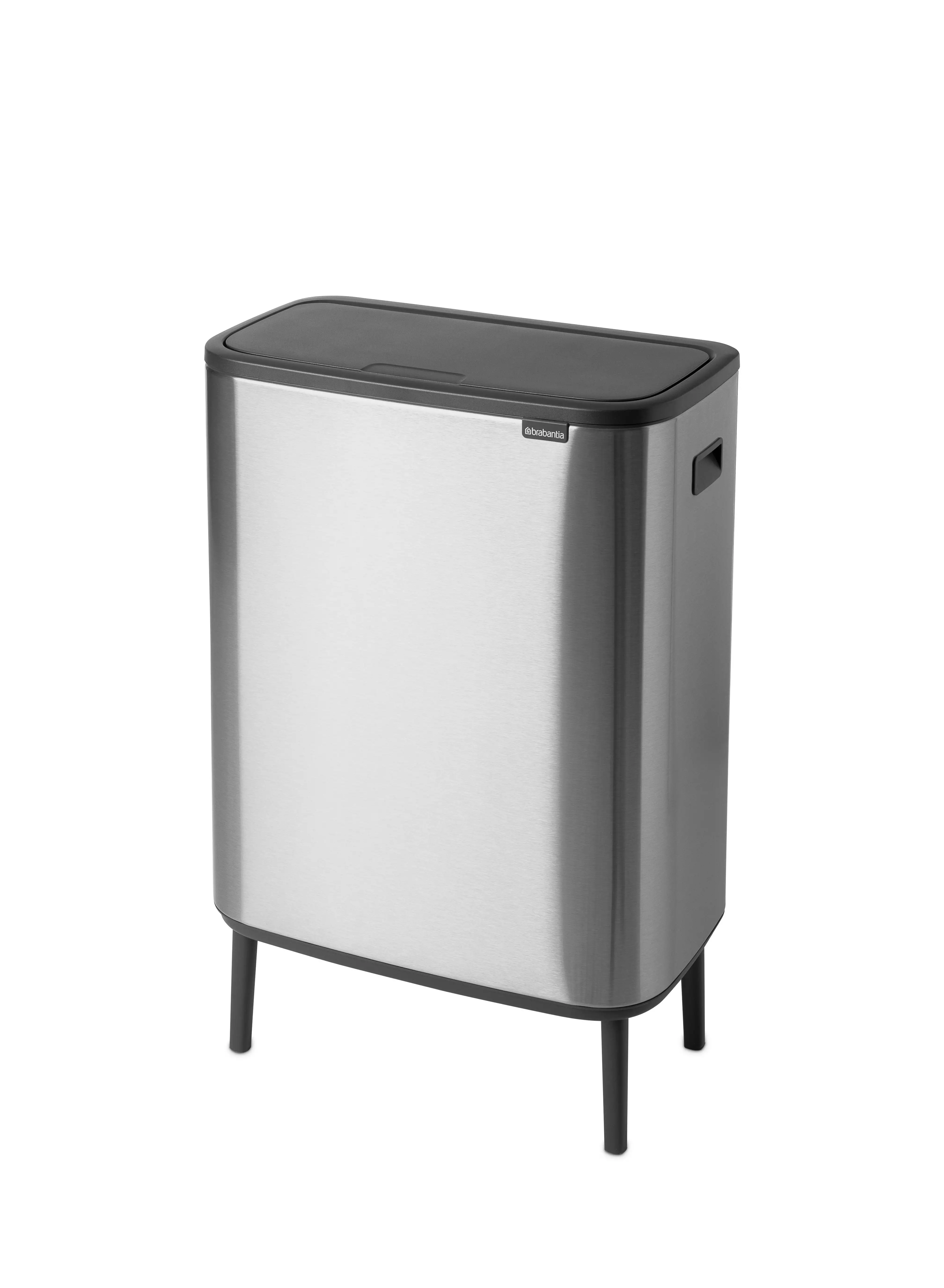 brabantia Matt Steel Fingerprint Proof Bo Touch Bin Hi with 1 Inner Bucket 60 Litres