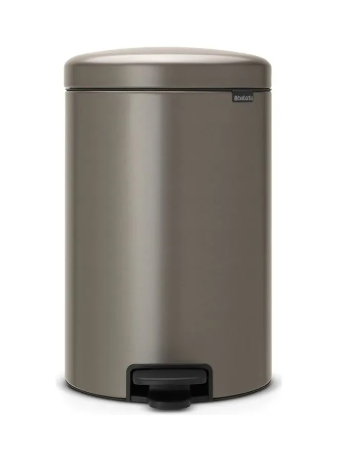 brabantia Pedal Bin Newicon With Plastic Inner Bucket Platinum 20Liters