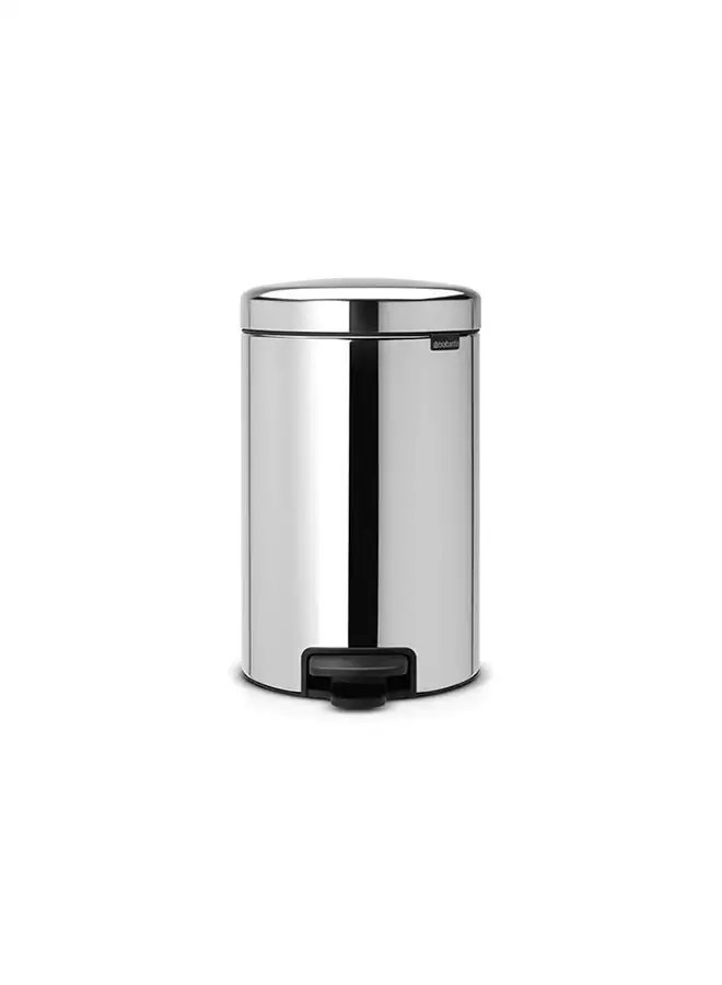 brabantia Pedal Bin Newicon With Plastic Inner Bucket Brilliant Steel 12Liters