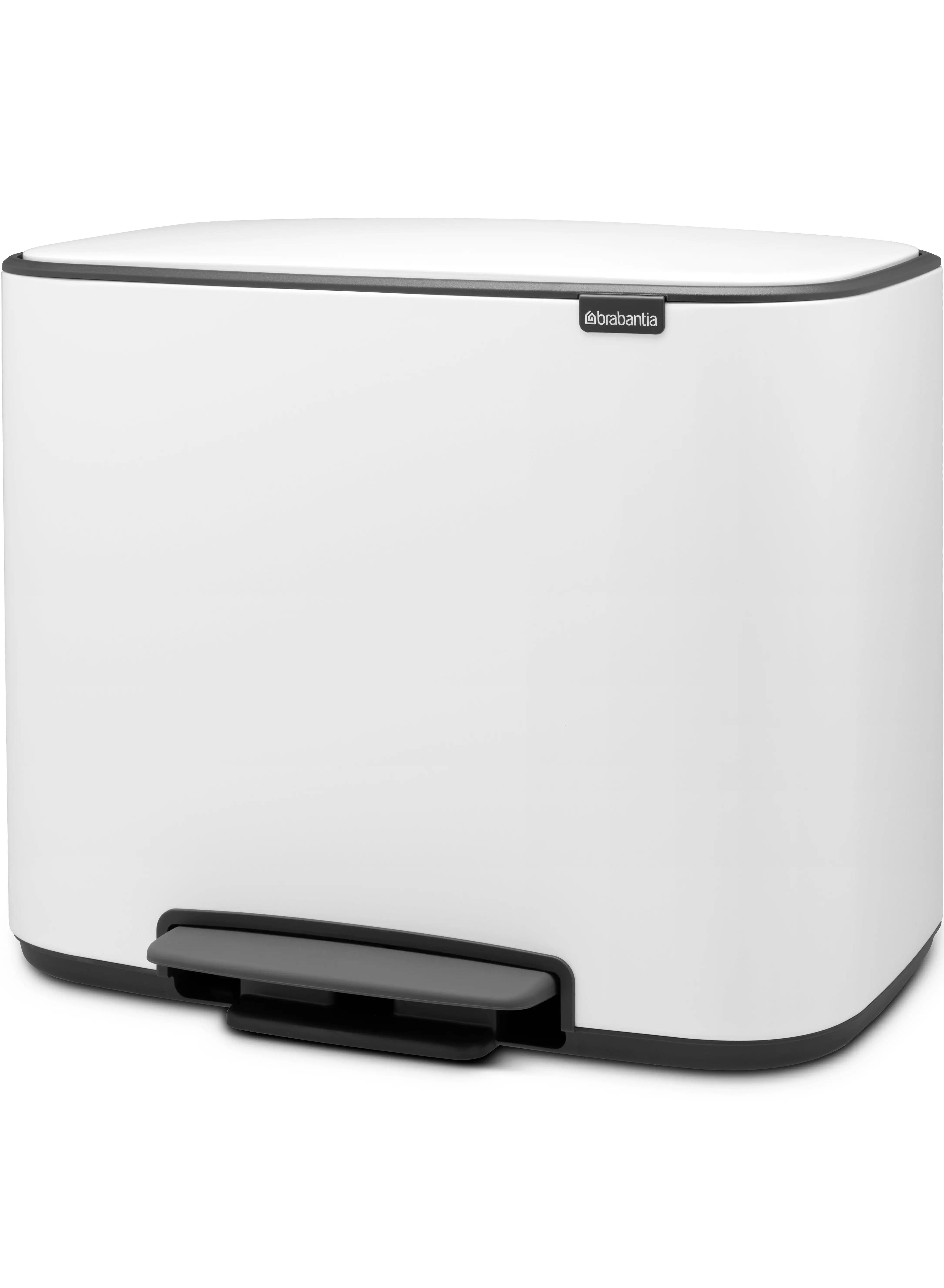 brabantia Pedal Bin with 3 Inner Buckets - White