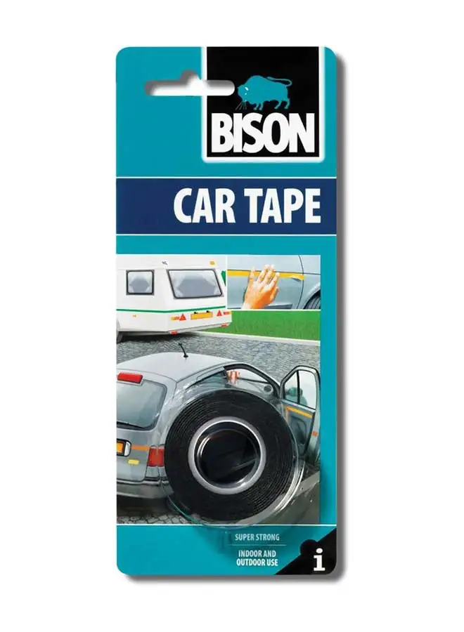 شريط إسفنجي مزدوج الجوانب من Bison Bison Car Tape، 1.5 متر × 19 مم، مقاوم للأشعة فوق البنفسجية والطقس، داخلي وخارجي، أسود