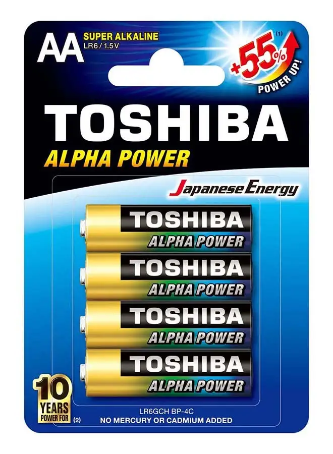 Toshiba Alpha Power LR6 Battery 4 Pieces