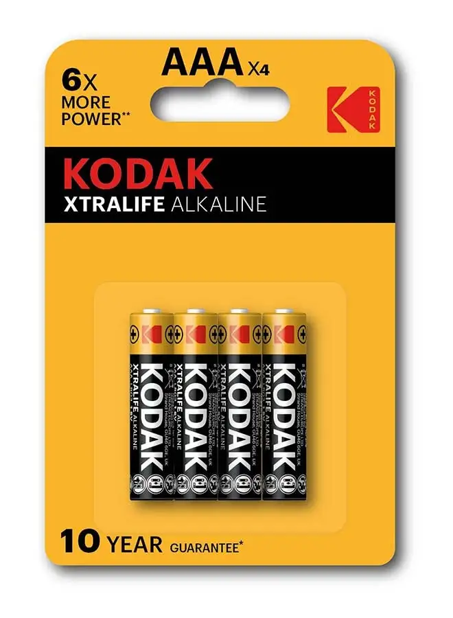 Kodak Kodak Xtralife Alkaline AAA Batteries - 4 Pcs