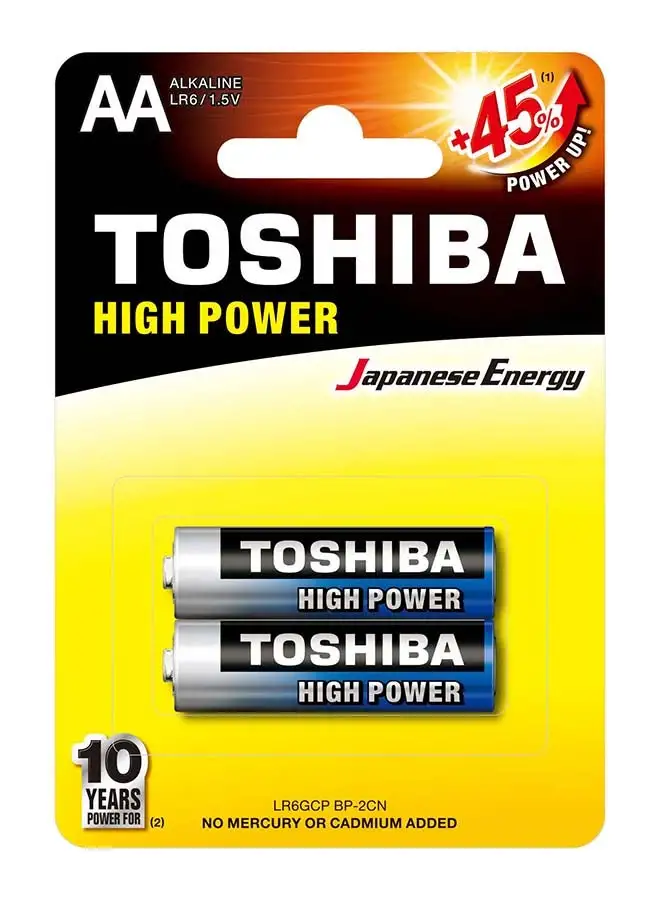 Toshiba High Power LR 06 AA Battery 2 Pieces