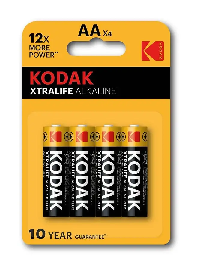 Kodak Kodak Xtralife Alkaline AA Batteries - 4 Pcs