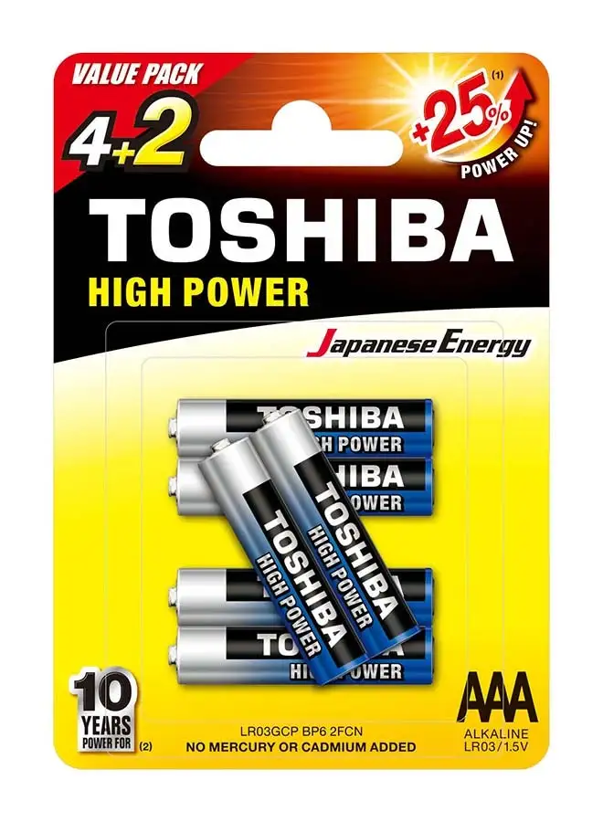 Toshiba Toshiba High Power LR 03 AAA  4 +2