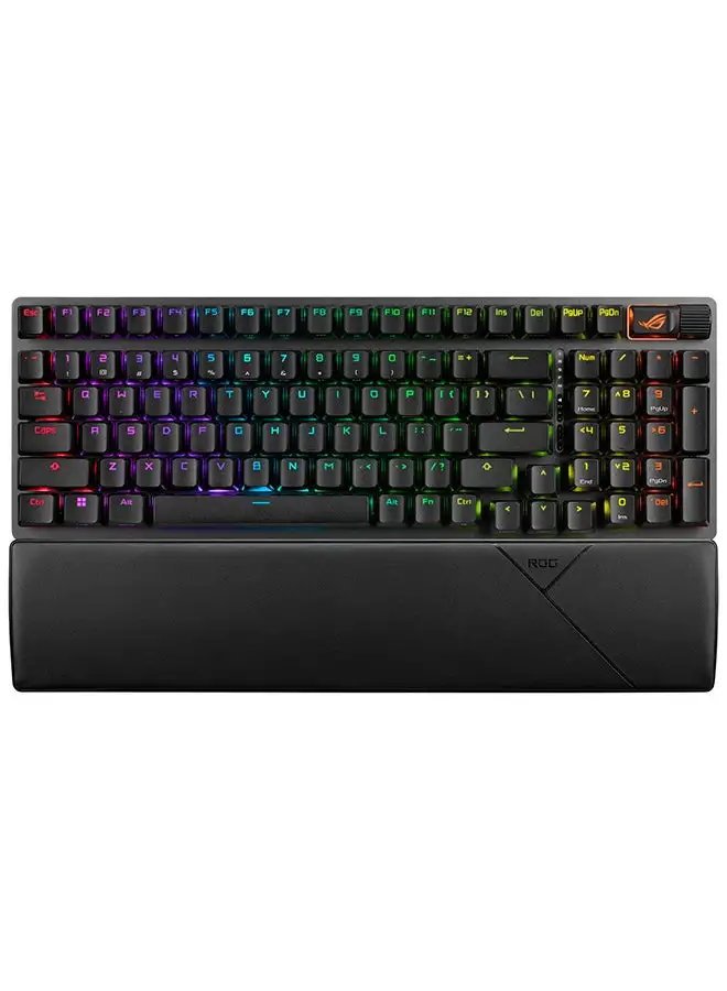 ASUS ASUS ROG Strix Scope II 96 Wireless Gaming Keyboard, Tri-Mode Connection, Dampening Foam & Switch-Dampening Pads, Hot-Swappable Pre-lubed ROG NX Storm Switches, PBT Keycaps, RGB-Black