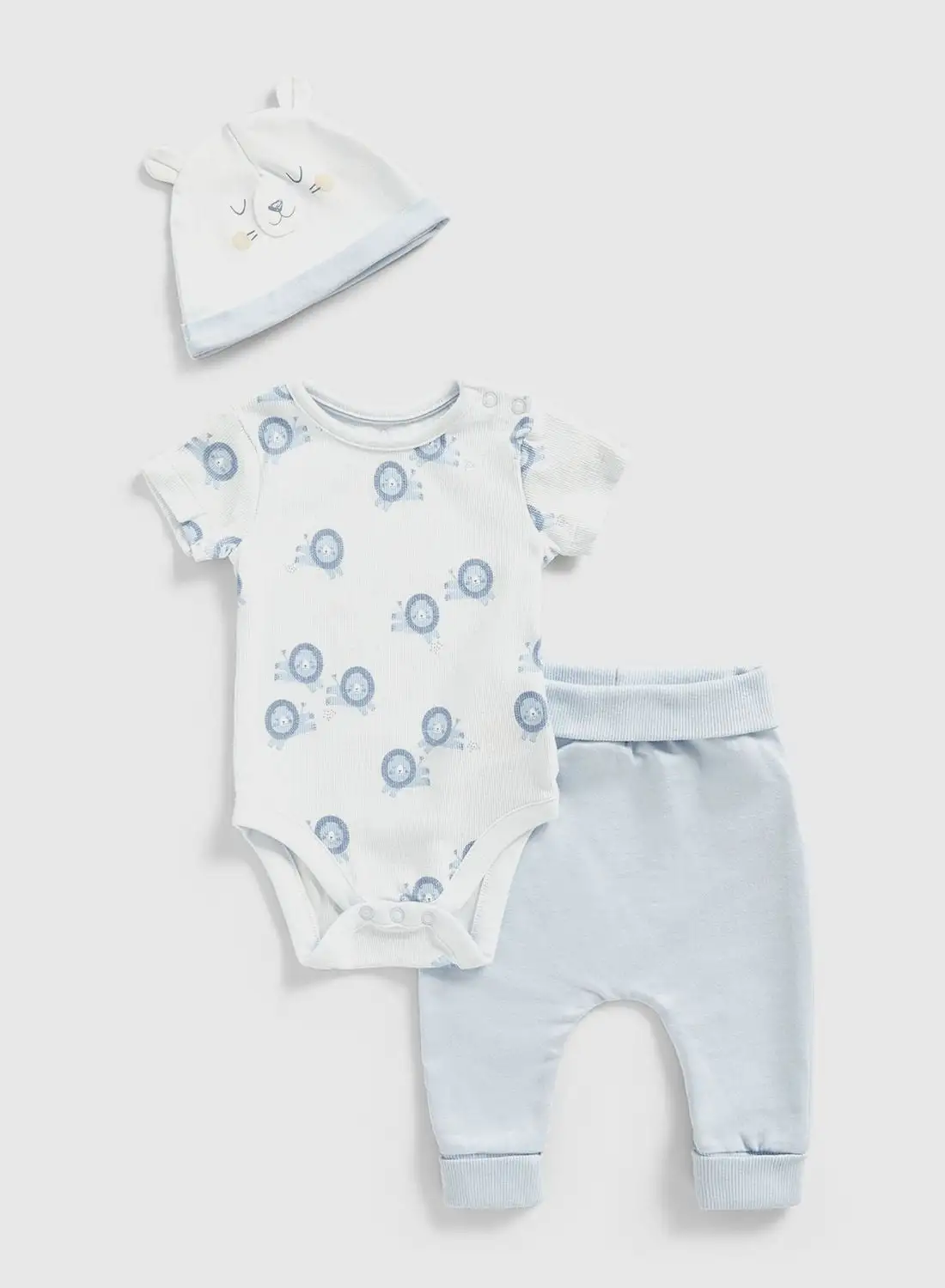 mothercare Kids Printed Bodysuit Joggers & Hat Set