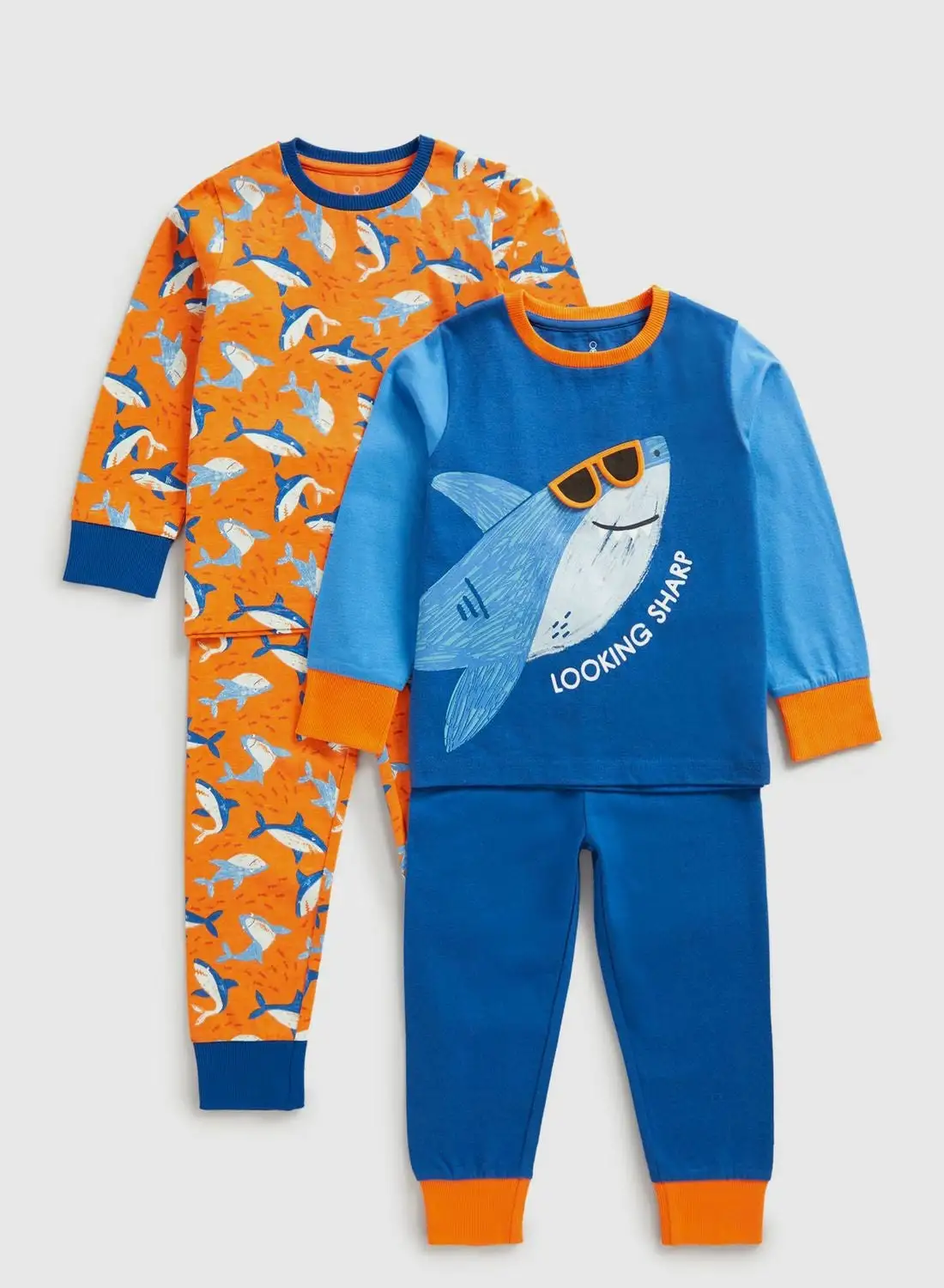 mothercare Kids 2 Pack Shark Pyjama Set