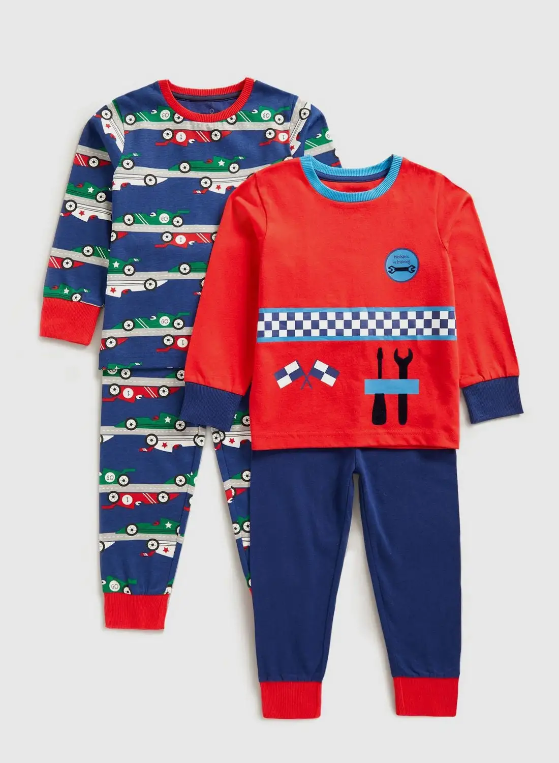 mothercare Kids 2 Ppack Race Car Pyjama Set