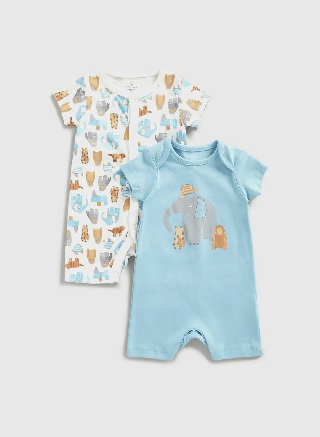 mothercare Infant 2 Pack Printed Rompers