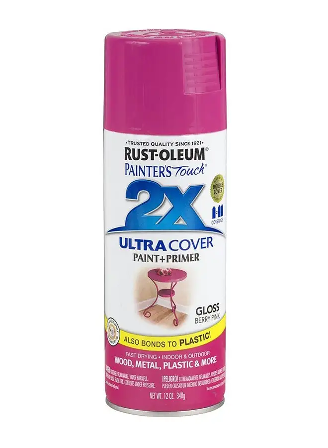 RUST-OLEUM Rust-Oleum Painters Touch Ultra Cover Gloss Enamel Spray Paint - (249123-12oz, Berry Pink) Gloss Pink