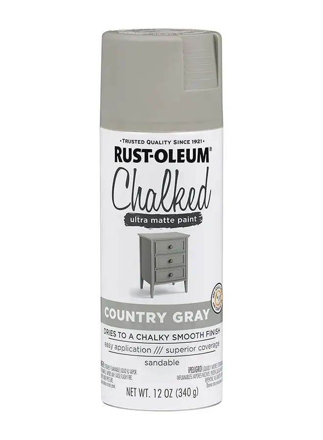 طلاء رش RUST-OLEUM Chalked Ultra Matte باللون الرمادي الريفي