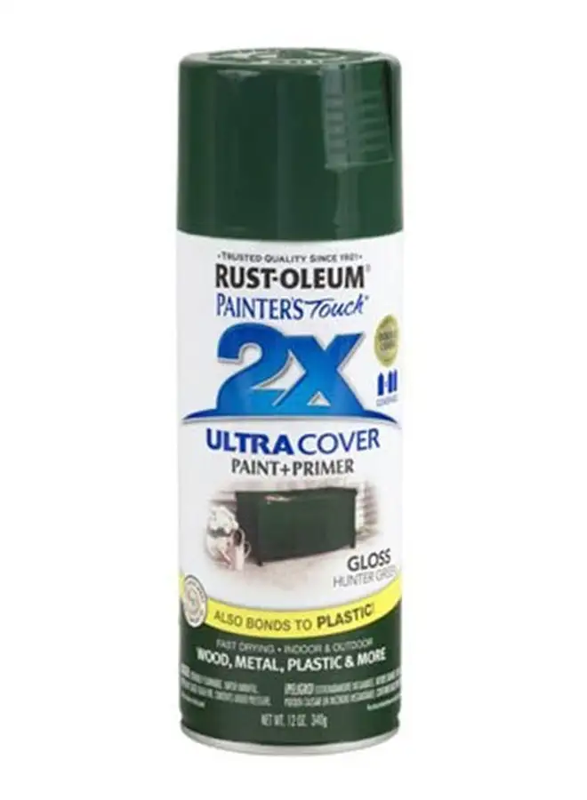 RUST-OLEUM Rust-Oleum 249111 Painter's Touch 2X Ultra Cover Spray Paint, 12 oz, Gloss Hunter Green