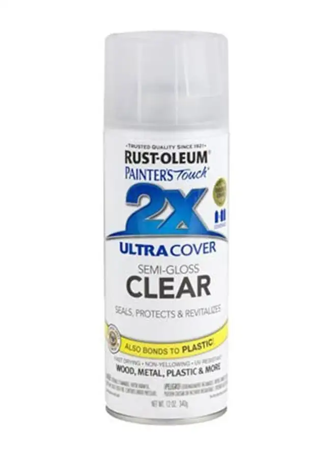 RUST-OLEUM PAINTERS TOUCH 2X +SPRAY PAINT SEMI-GLOSS CLEAR - 249859 Clear