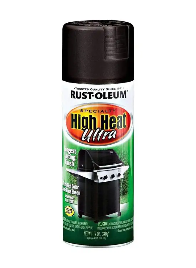 بخاخ RUST-OLEUM فائق اللمعان للحرارة باللون الأسود