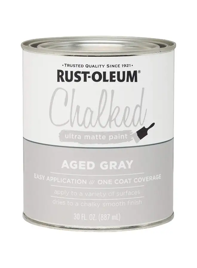 RUST-OLEUM Rust-Oleum, Aged Gray 285143 Ultra Matte Interior Acrylic Chalked Paint 30 oz, 30 Fl Oz (Pack of 1) Aged Gray 887ml