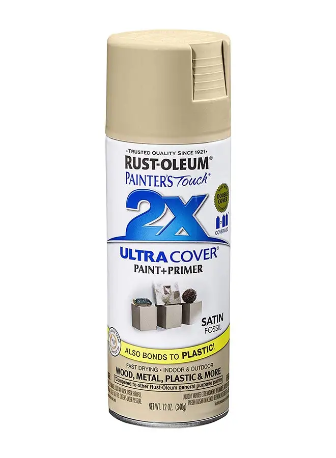 RUST-OLEUM Rust-Oleum 249080 Painter's Touch 2X Ultra Cover, 12 Ounce (Pack of 1), Satin Fossil Fossil