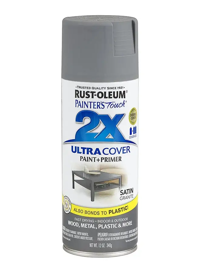 RUST-OLEUM RUSt-Oleum Painter'S Touch 2X Ultra Cover, Satin Granite, 12 Oz - 249078 Granite