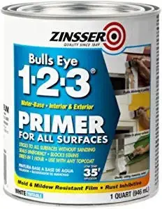 Zinsser Rust-Oleum 2004 Bulls Eye 1-2-3 برايمر مائي أبيض 946 مل