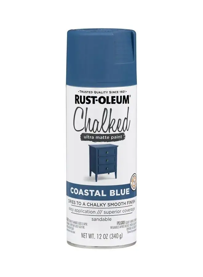 RUST-OLEUM Rust-Oleum 302598 Series Chalked Ultra Matte Spray Paint, 12 Ounce (Pack of 1) Coastal Blue