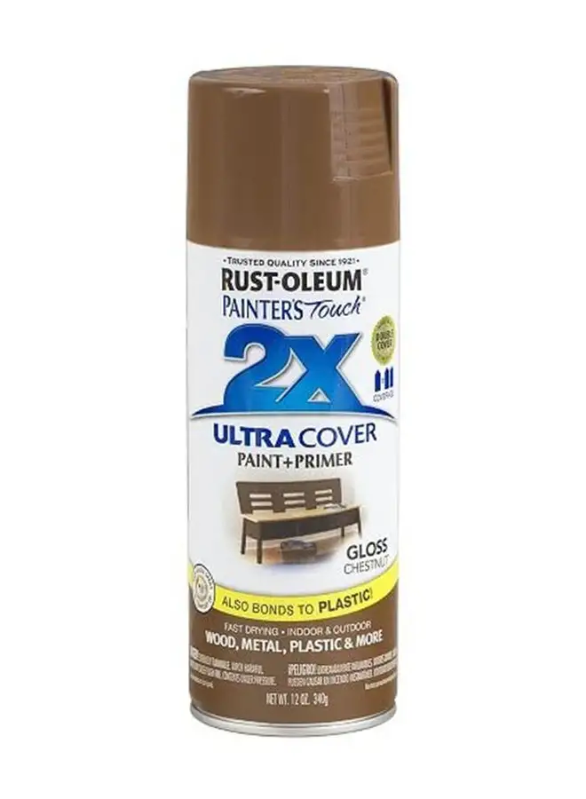 RUST-OLEUM Rust-Oleum 249847 Painter's Touch 2X Ultra Cover Spray Paint, 12 oz, Chestnut