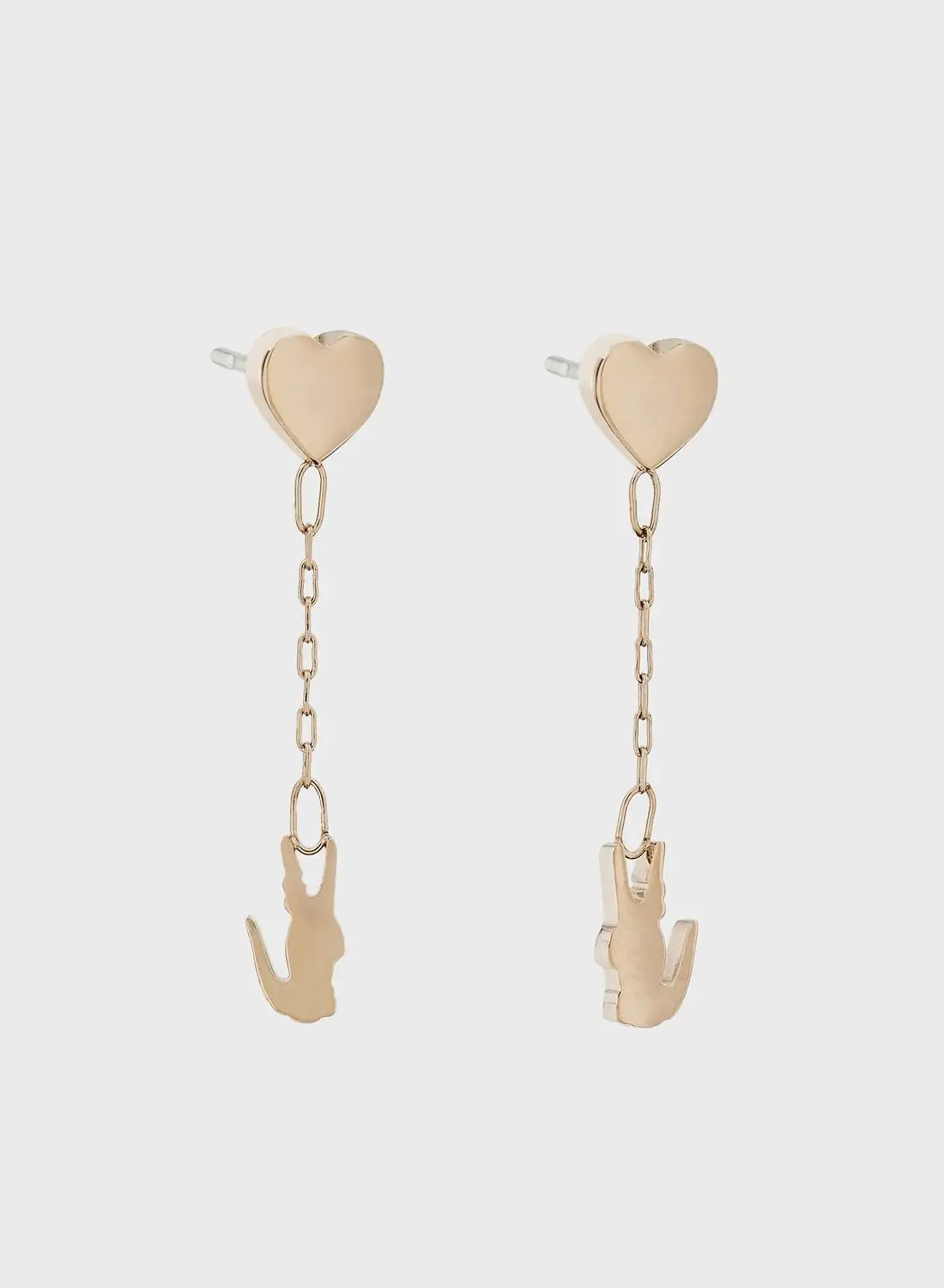 LACOSTE Ionic Plated Carnation Gold Steel Drop Earrings