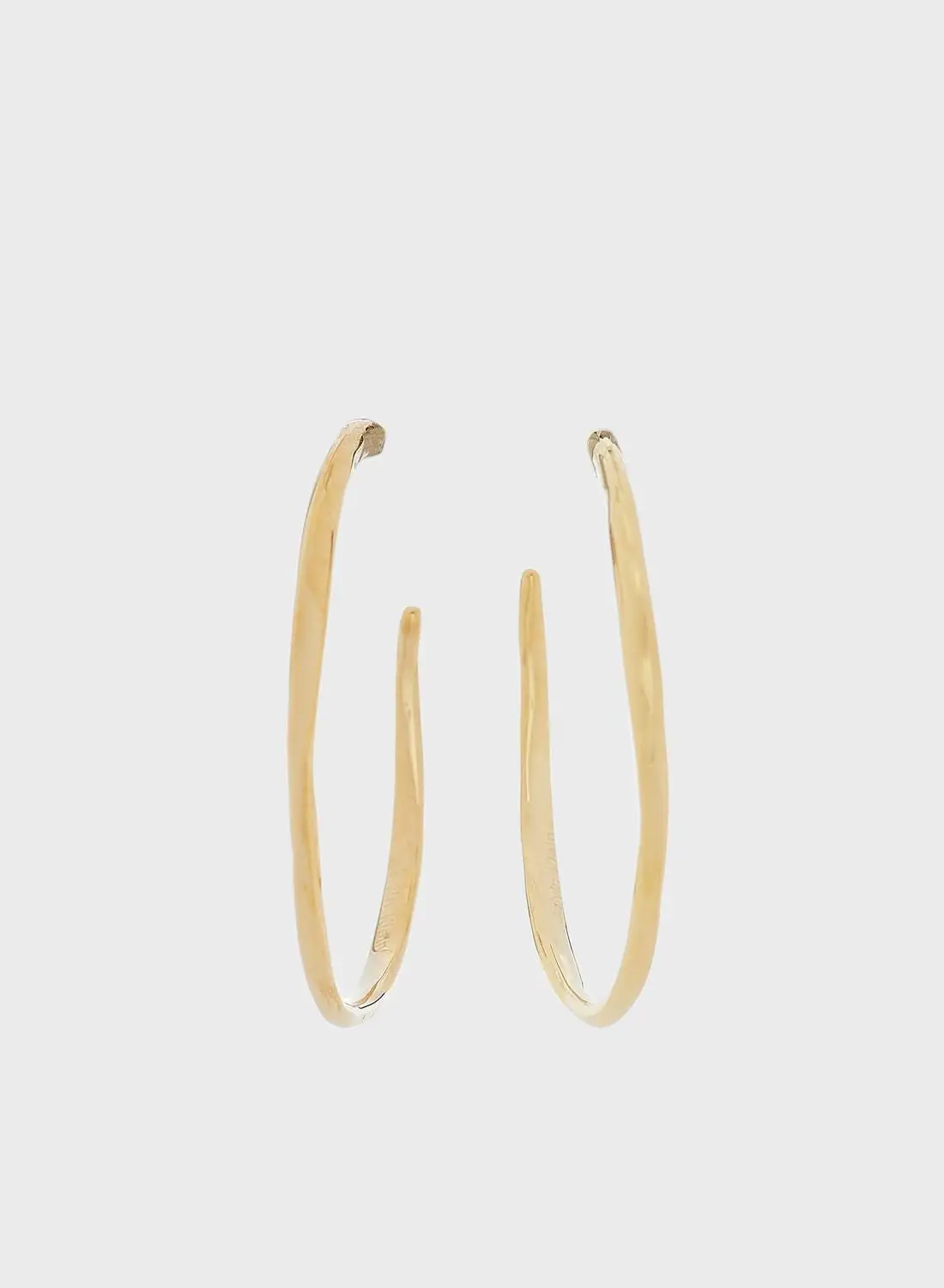 CALVIN KLEIN Stainless Steel & Ionic Plated Thin Gold 1 Hoop Earrings