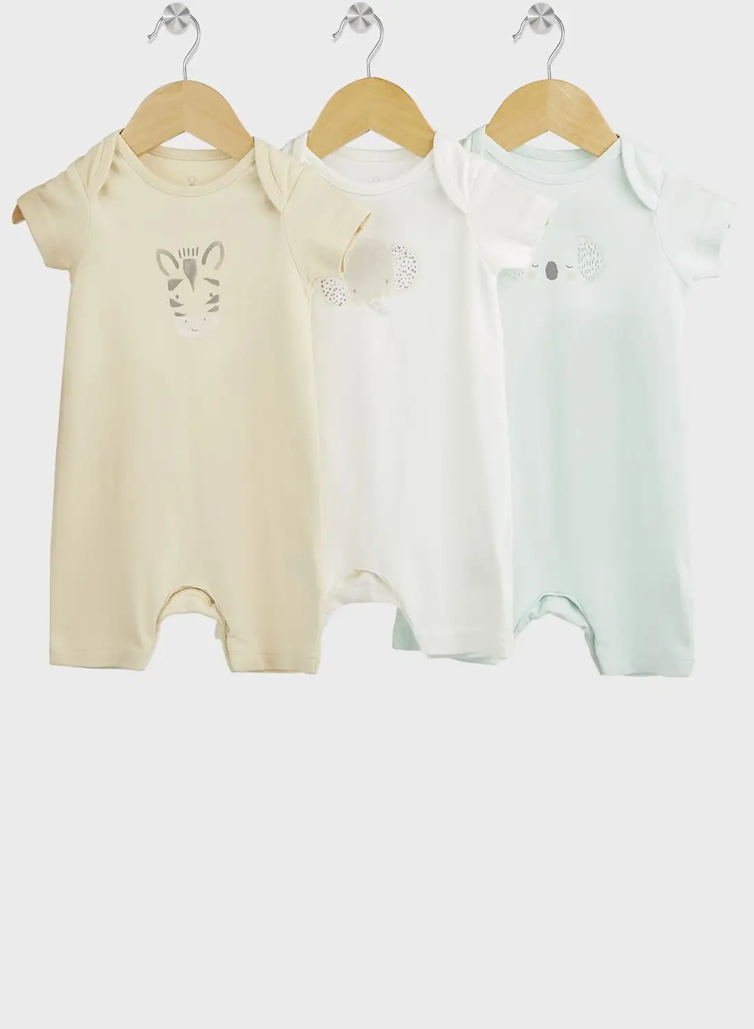 mothercare Kids 3 Pack Assored Rompers