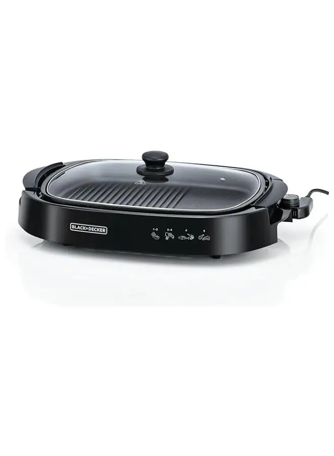 BLACK+DECKER Healthy Grill For Low Fat Healthy Meals 1500 W GH1500-B5 Black