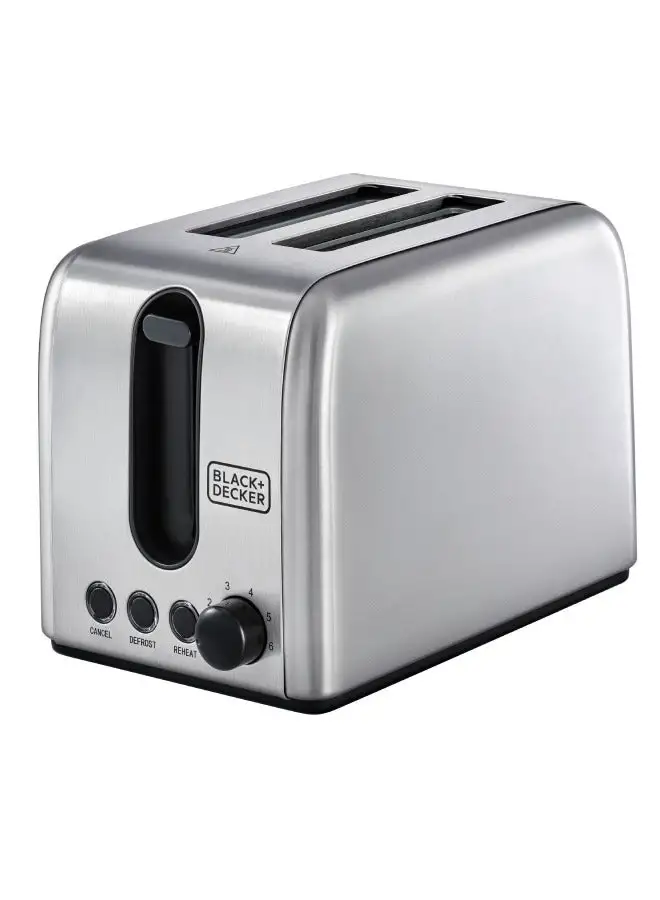 BLACK+DECKER 2 Slice Stainless Steel Toaster 1050 W ET244-B5 Silver