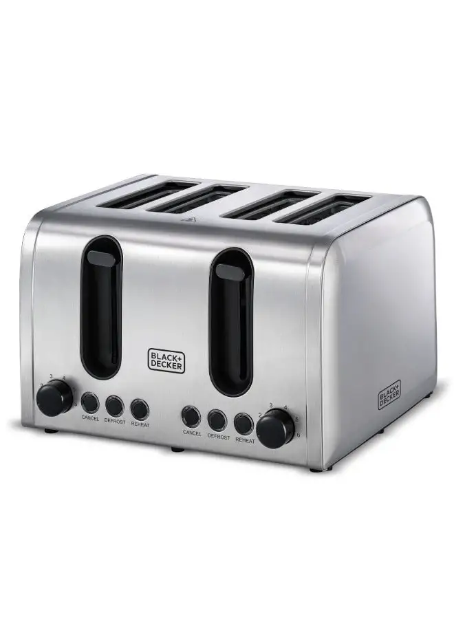 BLACK+DECKER 4 Slice Stainless Steel Toaster 2100 W ET444-B5 Silver