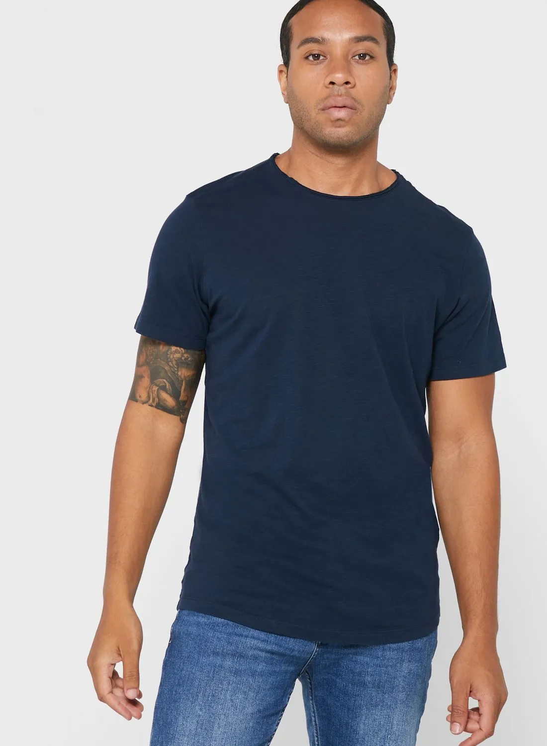 JACK & JONES Essential Crew Neck T-Shirt Navy Blue