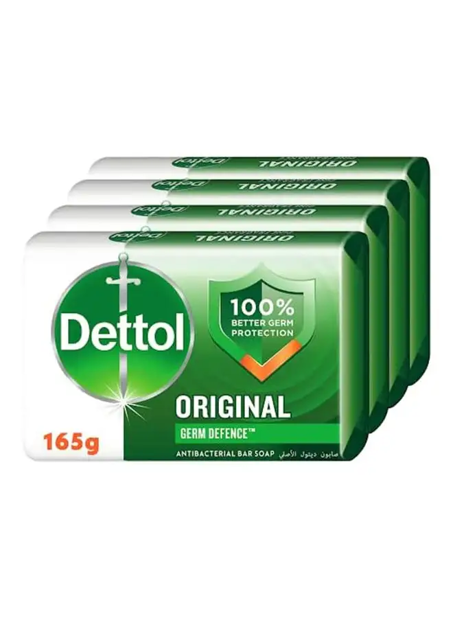 Dettol Original Anti-Bacterial Bar Soap Pack Of 4 165grams