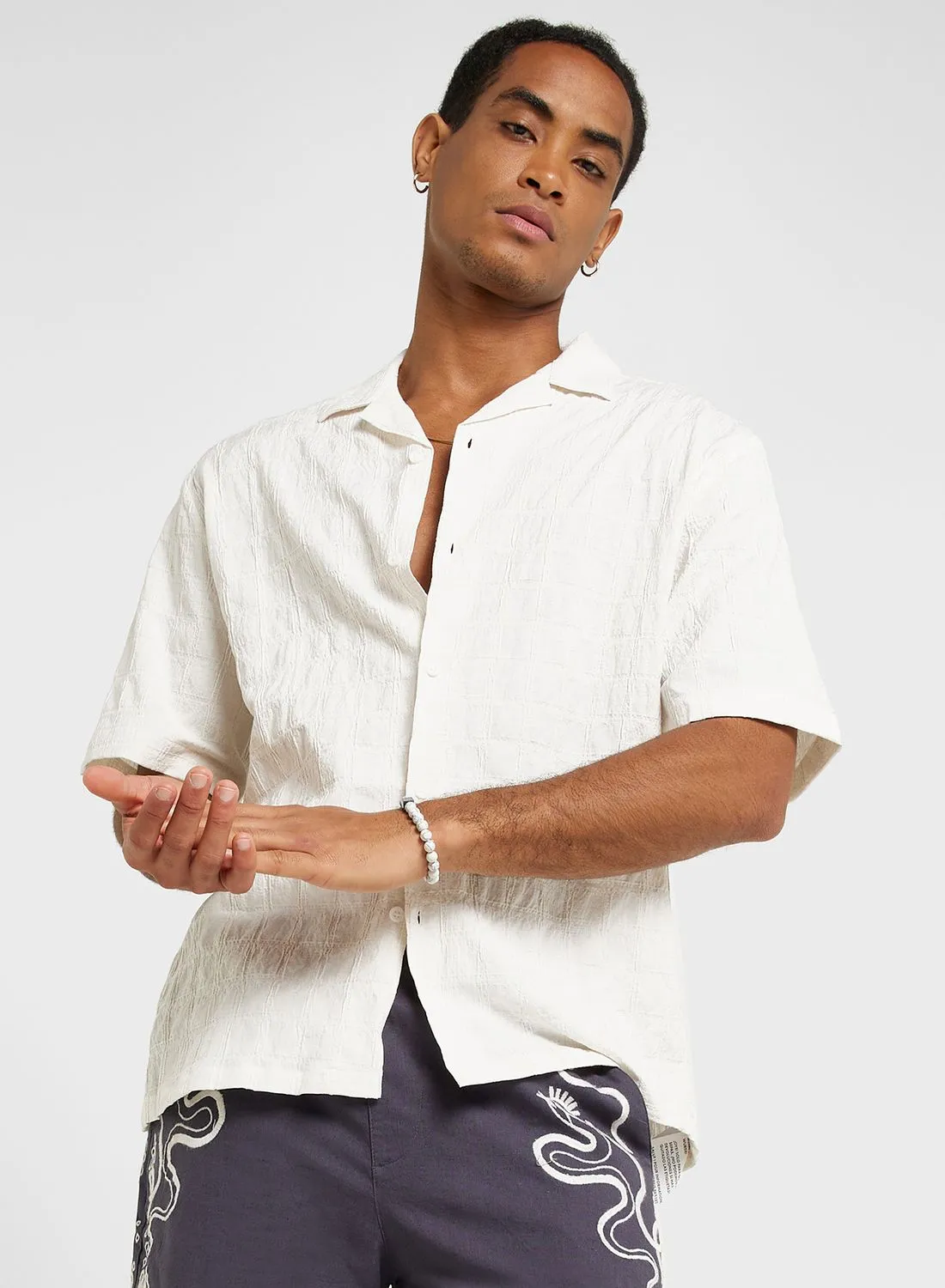 TOPMAN Textured Relaxed Fit Shirt