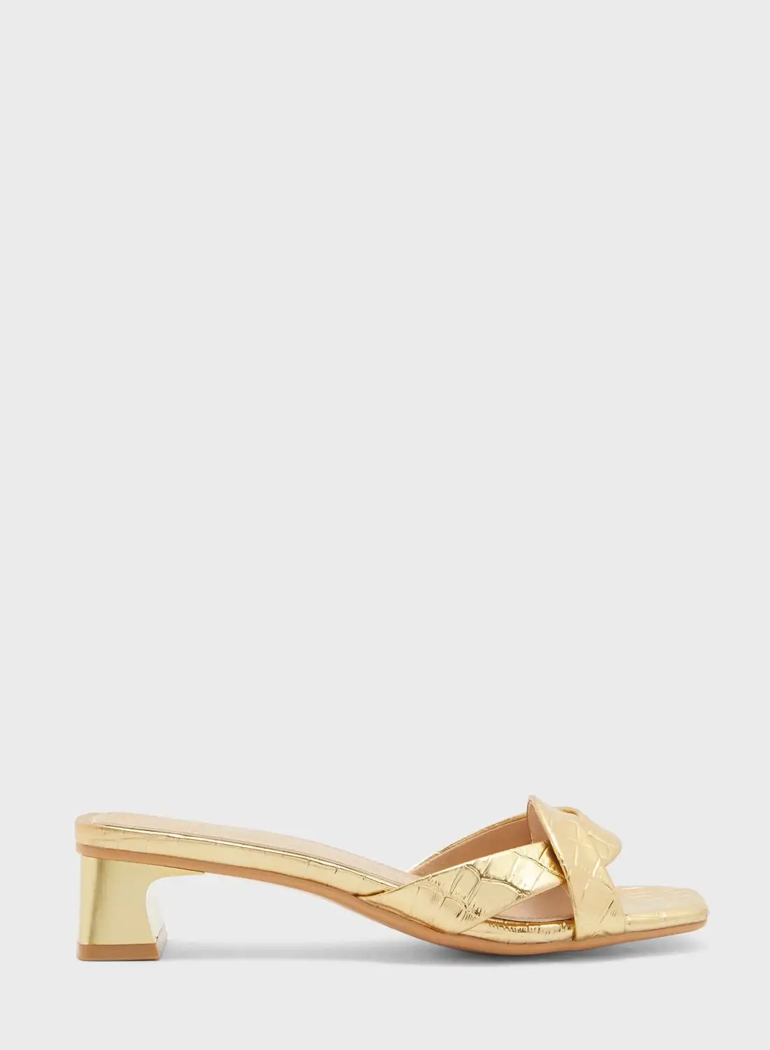 Khizana Square Toe Croc Effect Sandal