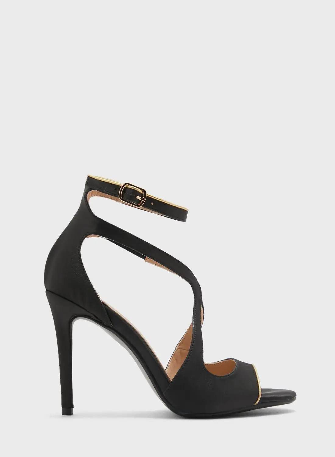 Khizana V Detail Metallic Trim Ankle Strap Sandal