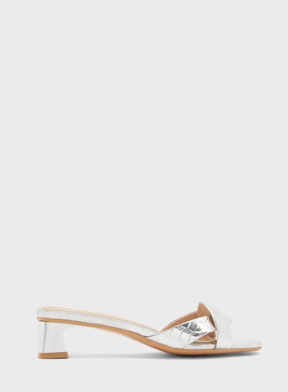 Khizana Square Toe Croc Effect Sandal