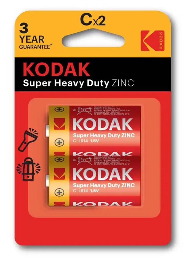 Kodak Kodak Super Heavy Duty Zinc C Batteries - 2 Pcs