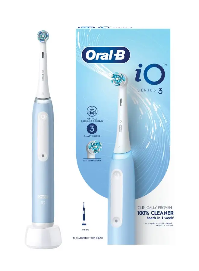 Oral B iO3 Series 3 Rechargeable Electric Toothbrush, 3 Smart Modes. Io Technology, Artificial Intelligence, Optimal Pressure Control