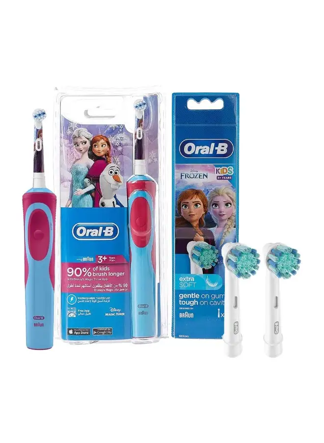 Oral B Vitality D12 Frozen Rechargeable Kids Tooth Brush Frozen + Eb 10 2K Kids Brush Head